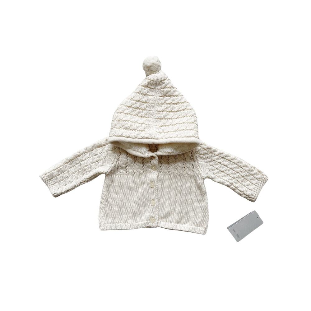 NWT Nordstrom Cable Knit Hoodie Sweater Size 3m